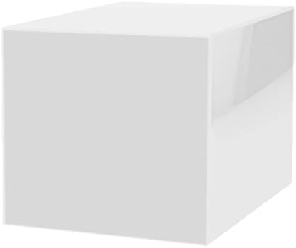 8 Inch White Acrylic Display Box with One Open Side