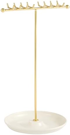 Elegant Jewelry Holder Stand with Base 12 T-Shaped Display Organizer