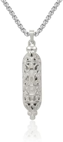 925 Sterling Silver Mezuzah Scroll Jewelry Pendant Israel Charm