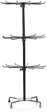 HomeToDou 3 Tier Rotating Jewelry Display Stand with Hooks