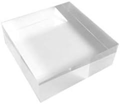 Clear Polished Acrylic Cube Display Stand - 1x6x6 Inch Square Jewelry Showcase