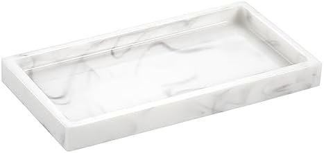 Emibele White Marble Bathroom Vanity Tray 8 Small