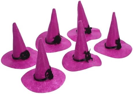 LUOZZY 6pcs Small Felt Witch Hats for Halloween DIY Decoration Costume Accessories