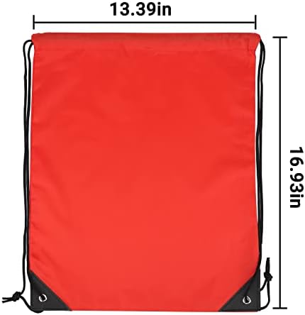 12 Piece Red Drawstring Bags for Gym and Travel
