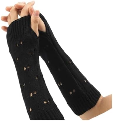 POHADON Ripped Fingerless Arm Warmers for Winter Fashion