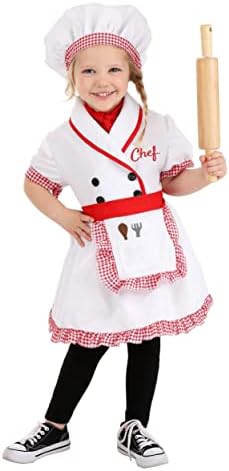 Toddler Chef Costume for Girls - Dress Hat Scarf Apron