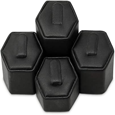 MOOCA Jewelry Ring Display Stand Holder Set 4 Pcs Black