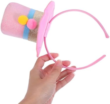 LUOZZY Mini Pink Sequin Headband Birthday Party Hat Costume Accessory for Women Girls
