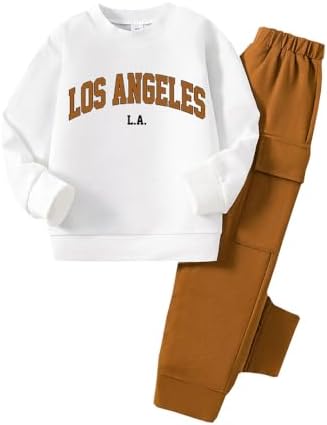 Toddler Boys Letter Print Sweatshirt Sweatpants Set