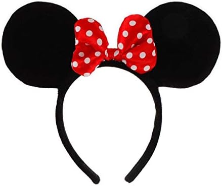 Disney Minnie Ears Red White Polka Dot Bow Headband for Girls