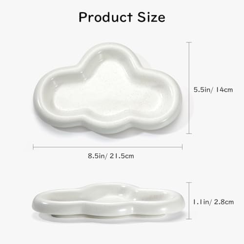 Matte White Ceramic Jewelry Tray for Home Decor
