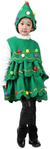 Christmas Tree Costume for Kids Fall Winter Outfit 2Pcs