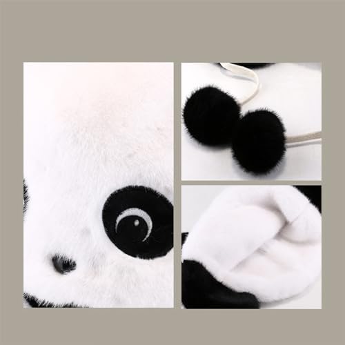 Cute Plush Animal Beanies Winter Fluffy Hats with Pom Pom and Ear Flaps