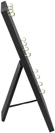 Ikee Design Wooden Jewelry Display Stand with 12 Hooks Black