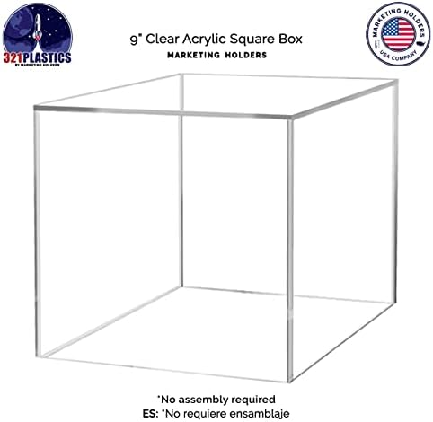 9 Inch Acrylic Display Riser Box No Lid Clear Square Jewelry Box Storage Platform