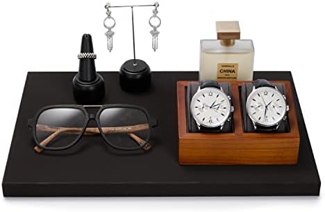 Oirv Solid Wood Double Watch Display Stand with Pillow