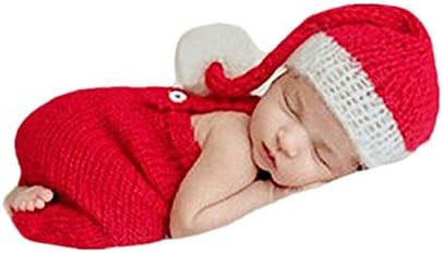 Vemonllas Newborn Christmas Baby Santa Hat and Pants Set