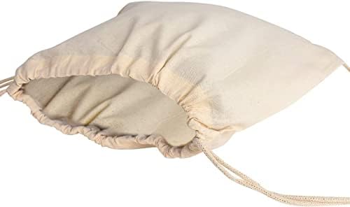 12 Pack Durable Cotton Canvas Drawstring Bags 14x16