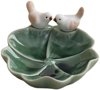 Lotus Ceramic Trinket Dish Green