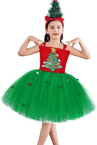 Toddler Christmas Costume Princess Tulle Dress with Hair Accessories