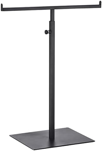 Uxcell T-Shaped Metal Purse Display Stand Adjustable Black