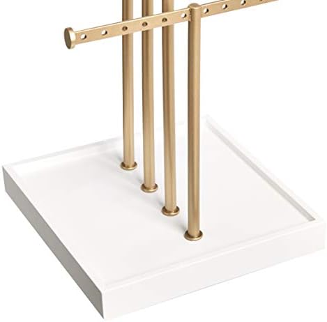 Amazon Basics Four-Tier Jewelry Tree Stand - White Brass