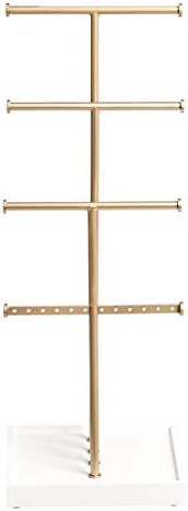 Amazon Basics Four-Tier Jewelry Tree Stand - White Brass