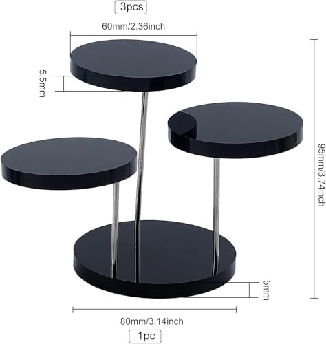 Fingerinspire 3 Tier Black Acrylic Jewelry Display Stand