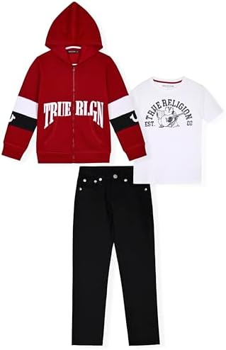 True Religion Boys 3 Piece Sweatshirt Jeans T-Shirt Set