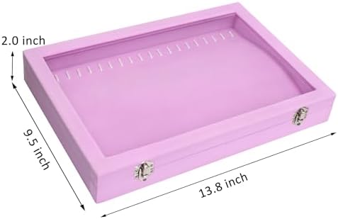 Velvet Necklace Display Jewelry Tray with 20 Hooks
