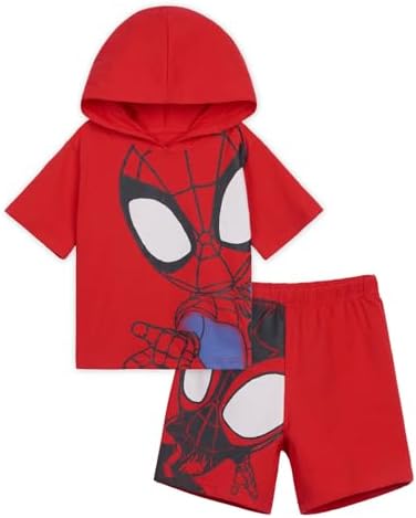 Marvel Spidey Hoodie and French Terry Shorts for Kids 2T-10-12