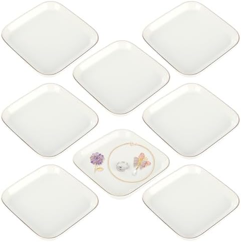 8 Pcs Ceramic Jewelry Tray 44 in Storage Organizer for Women