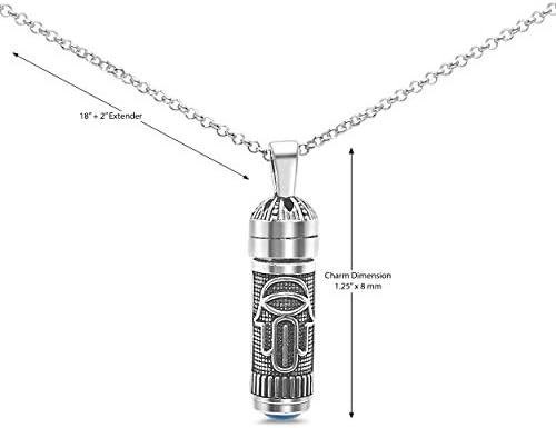 Alef Bet by Paula Sterling Silver Mezuzah Necklace with Turquoise Accent