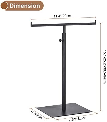 Uxcell T-Shaped Metal Purse Display Stand Adjustable Black