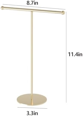 Necklace Organizer Stand 1 Tier Golden Space Saving Design
