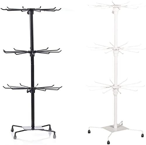 HomeToDou 3 Tier Rotating Jewelry Display Stand with Hooks