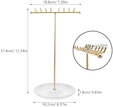 Elegant Jewelry Holder Stand with Base 12 T-Shaped Display Organizer