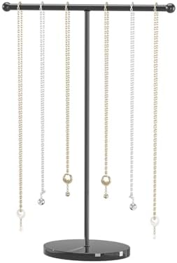 Metal T-Bar Necklace Holder Stand with Acrylic Base