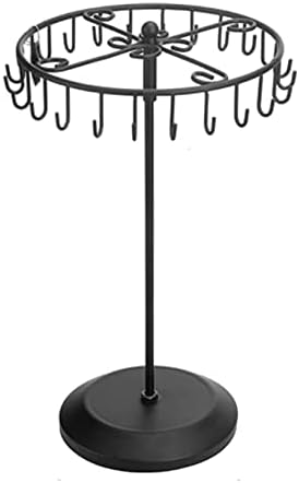 Rotating Jewelry Holder with 23 Hooks Black Stand