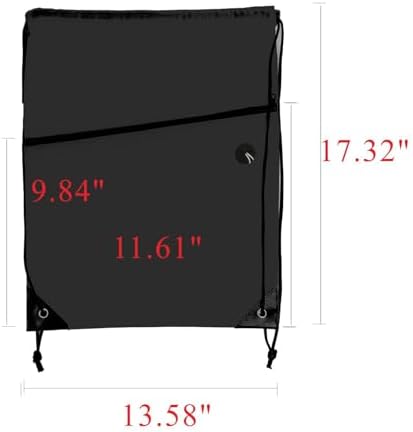 20PCS Drawstring Gym Bag with Front Zip Pocket and 2-Layer Design