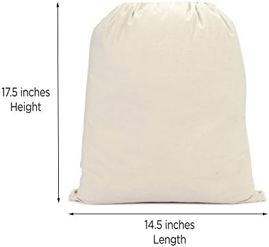 DALIX Canvas Drawstring Backpack 12 Pack Natural