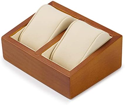 Oirv Solid Wood Double Watch Display Stand with Pillow