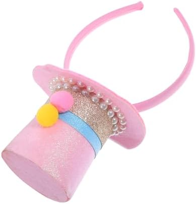 LUOZZY Mini Pink Sequin Headband Birthday Party Hat Costume Accessory for Women Girls