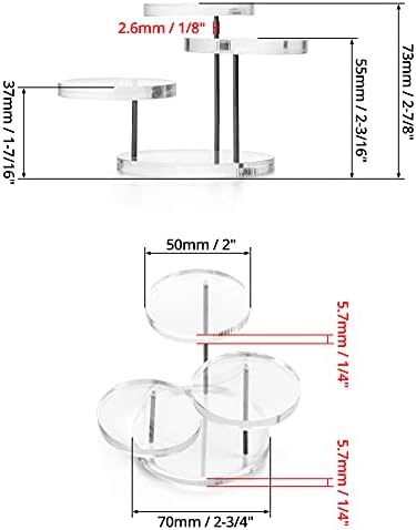 QWORK 3 Tier Acrylic Jewelry Display Riser Stand 4 Pack Clear