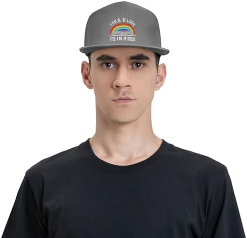 Take A Look Its In A Book Trucker Hat Fashion Flat Bill Adjustable Baseball Cap