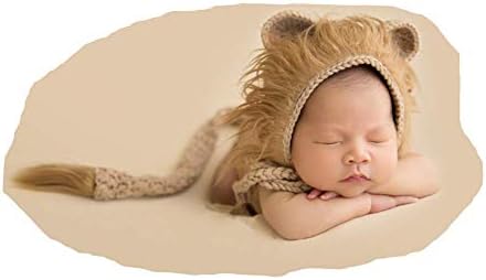 Vemonllas Baby Lion Bonnet Tail Prop Set for Newborn Photography