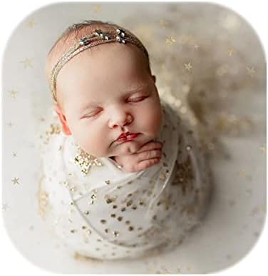 Vemonllas Newborn Photography Wrap Gold Star Translucent Blanket