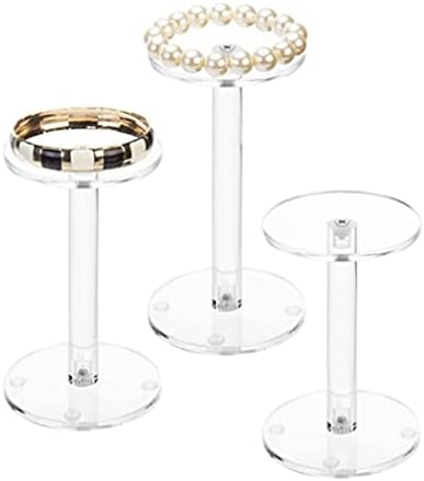 HESIN Acrylic Jewelry Display Riser Set of 3 for Home Decor