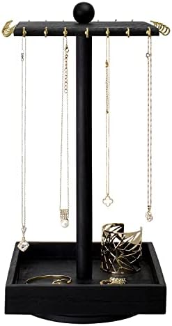 Ikee Design Wooden Rotating Jewelry Display Tower