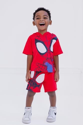 Marvel Spidey Hoodie and French Terry Shorts for Kids 2T-10-12